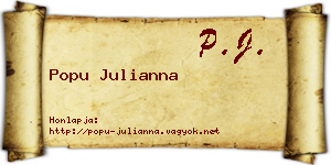 Popu Julianna névjegykártya